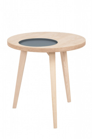Masuta de cafea rotunda din lemn Addison 50x50x50 cm maro/gri