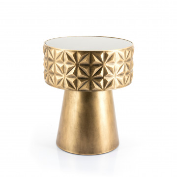 Masuta de cafea rotunda din metal Blake 40x48 cm aurie - Img 1
