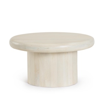 Măsuță de cafea rotundă Lopez, din lemn de mango, cu finisaj nitrocelulozic, natur, diametru 75 cm, înălțime 40 cm