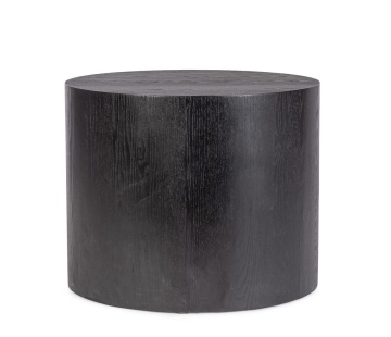 Măsuță de cafea Stanwood, diametru 50 cm, din MDF cu furnir de frasin, neagră, 50x40 cm - Img 4