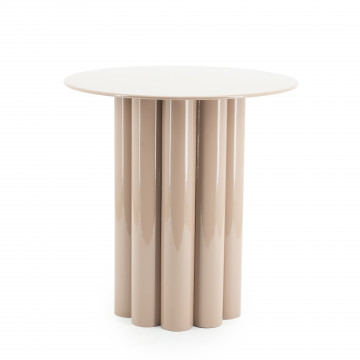 Masuta laterala din metal Olympa roz 43x43x45,6 cm