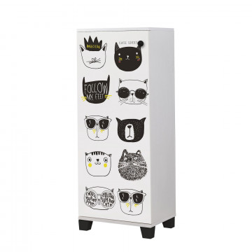 Pantofar din pal melaminat Cats alb 50 cm