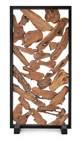 Paravan din rădăcini de tec și lemn meranti, 100x200 cm - Img 4