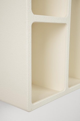 Raft de perete dreptunghiular din MDF, alb cremos, 80x24x60 cm - Img 3