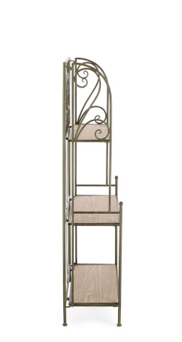 Raft Guenda cu 3 polițe, pliabil, din metal și MDF, verde închis, 60x28x127 cm - Img 5