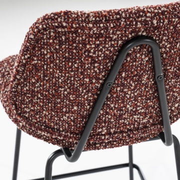 Scaun de bar Jon din Țesătură și metal roșu - Img 15