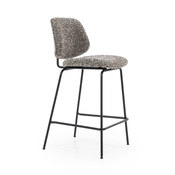 Scaun de bar Jon din Țesătură și metal taupe - Img 10