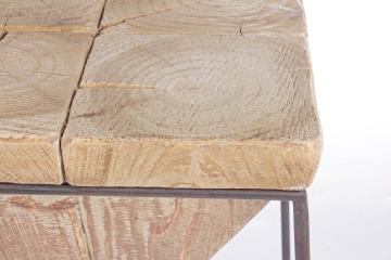 Scaun de bar Prismatic, stil Nordic, cu șezut din lemn și cadru metalic, înălțime 70 cm, 38x38 cm - Img 4