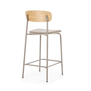 Scaun de bar Skoladin lemn de frasin taupe 95 cm - Img 7