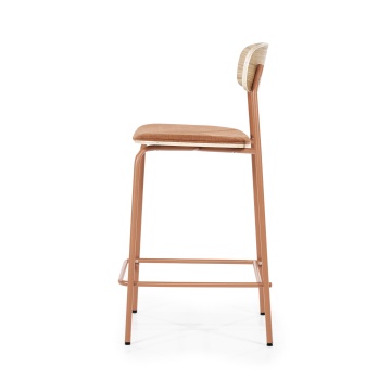 Scaun de bar Skoladin lemn de frasin teracota 95 cm - Img 3