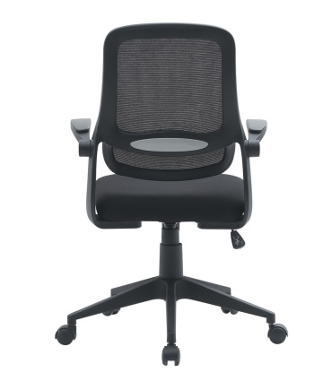 Scaun de birou Gilmore, cu brațe pliabile, reglabil, textil și plasă, negru - Img 3