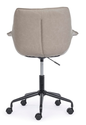 Scaun de birou Joshua, reglabil, cu brațe, din piele ecologică, taupe, 53x60x82 cm - Img 4