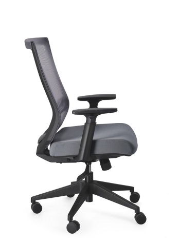Scaun de birou Marcus, reglabil, cu suport lombar, plasă, gri - Img 5