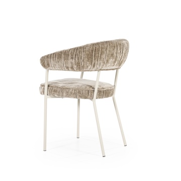 Scaun Lizzy din Țesătură și metal taupe - Img 4