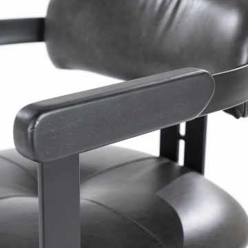 Scaun Morris din piele si metal negru - Img 14