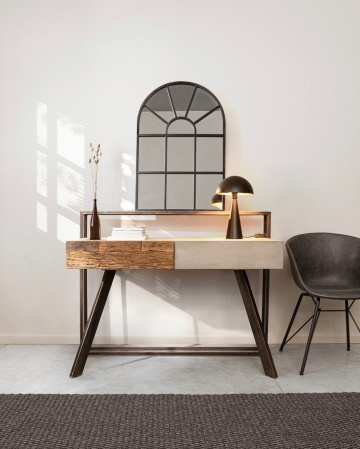 Scaun Nordic din piele ecologică, gri inchis, 59 x 54.5 x 80 cm - Img 9