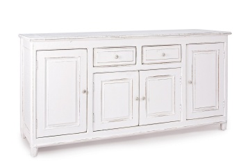 Servanta Colette, cu 4 uși și 2 sertare, din lemn masiv de mango, finisaj vopsit, 180 x 50 x 90 cm