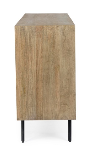 Servanta Darsey, cu 2 uși și 3 sertare, din lemn de mango și oțel, 160x40x83.2 cm - Img 5