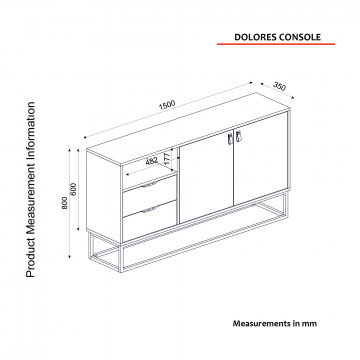 Servanta din pal melaminat Dolores antracit 150x80x35 cm - Img 3