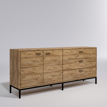Servanta din pal melaminat Riga stejar 180x80x45 cm - Img 5