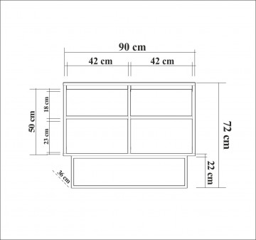 Servanta din pal melaminat Zuri nuc 90x72x36 cm - Img 3