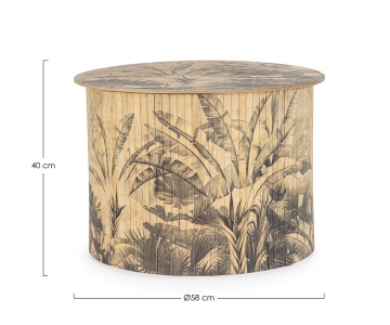 Set 2 măsuțe de cafea Nariko Ro, rotundă, din bambus și MDF, diametru 58 cm, înălțime 40 cm - Img 2