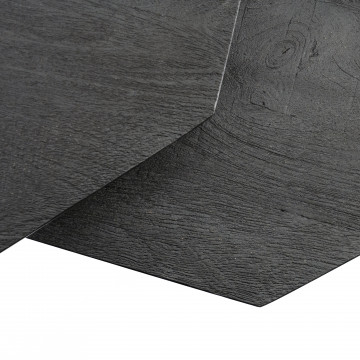 Set 2 masute de cafea octagonale din lemn de mango 60x60x35 cm negre - Img 2