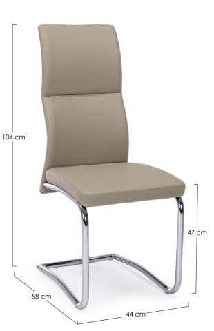 Set 4 scaune Thelma din piele ecologica taupe - Img 2