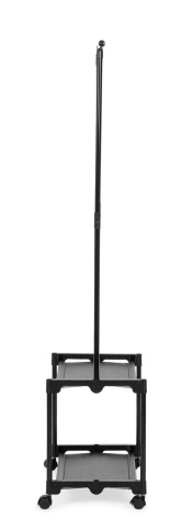 Set de 2 cuiere stativ Roald, cu roți, din oțel, negru, 86x35x156 cm - Img 3