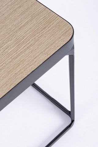 Set de 2 Măsuță de cafea stil nordic, metal și furnir de brad, 50x30x55 cm - Img 5