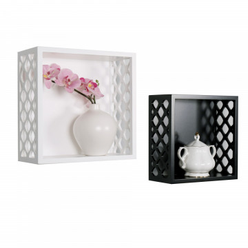 Set de 2 polite Missouri 10,5cm/12cm x 23,5cm/27cm x 23,5cm/27cm negru/alb - Img 4