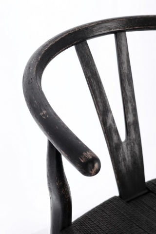 Set de 2 Scaun din lemn de fag cu șezut împletit, natural/negru, 50 x 49.5 x 77 cm - Img 7