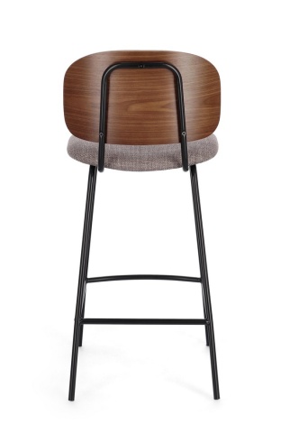 Set de 2 scaune de bar vintage din oțel și textil, gri - Img 5