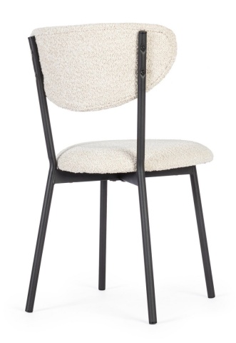 Set de 2 scaune Ludmilla, tapițerie bouclé, crem, 47x50x77.5 cm - Img 2