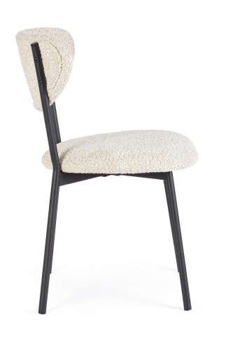 Set de 2 scaune Ludmilla, tapițerie bouclé, crem, 47x50x77.5 cm - Img 6