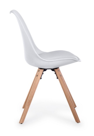 Set de 2 scaune New Trend, din plastic și lemn de fag, alb, 54x49x83.5 cm - Img 5