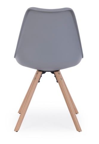 Set de 2 scaune New Trend, din plastic și lemn de fag, gri, 54x49x83.5 cm - Img 4