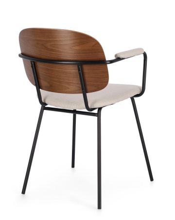 Set de 2 scaune vintage Sienna cu brațe, din țesătură, bej, 57x60x80 cm - Img 2