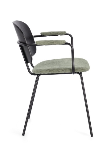 Set de 2 scaune vintage Sienna cu brațe, din țesătură, verde, 57x60x80 cm - Img 6