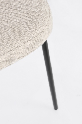 Set de 2 scaune Wendy tapitate negru/bej, 54x60x83 cm - Img 8