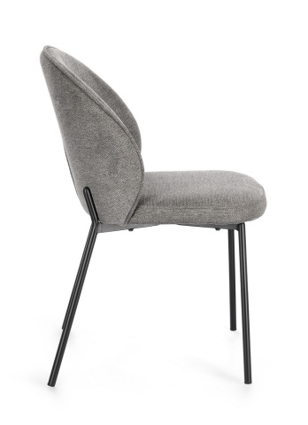 Set de 2 scaune Wendy tapitate negru/gri închis, 54x60x83 cm - Img 6
