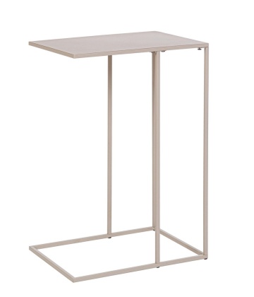 Set de 4 măsuțe laterale Alrik, rectangulare, din oțel vopsit electrostatic, bej, 40x30x58 cm