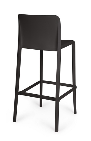 Set de 4 scaune de bar Chloris, din polipropilenă, negru, 48x44x102 cm - Img 2