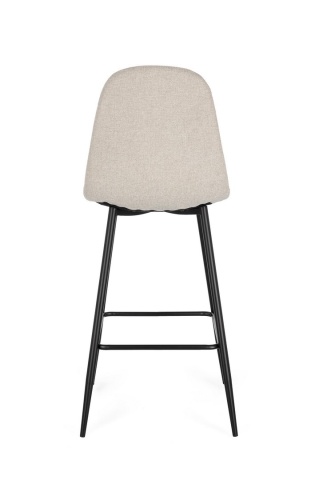 Set de 4 scaune de bar Irelia, cu picioare din oțel negru și tapițerie poliester bej, 75 cm - Img 4