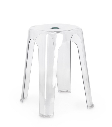 Set de 6 taburete Sonny, din plastic alb transparent, 34.5x34.5x46.5 cm - Img 1