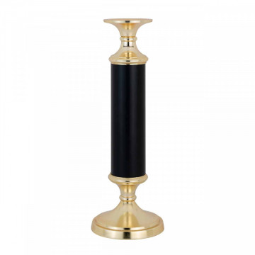 Suport lumanare din metal Carlee, negru/gold - Img 1