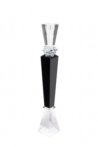 Suport lumanare din sticla de cristal Lavenda III, negru - Img 2