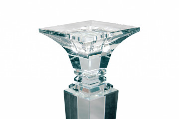Suport lumanare din sticla de cristal Violetta II, transparent - Img 2