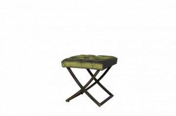 Taburet din catifea Bolton verde deschis - Img 1