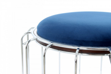 Taburet tapitat/masuta de cafea rotund/a Comfortable 50x50x45 cm albastru închis - Img 5